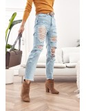 Jeanshose mit hohem Bund Boyfriend 02700 - Online-Shop - Boutique